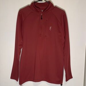 Browning Red Zip‎ Pullover Men’s Size Medium